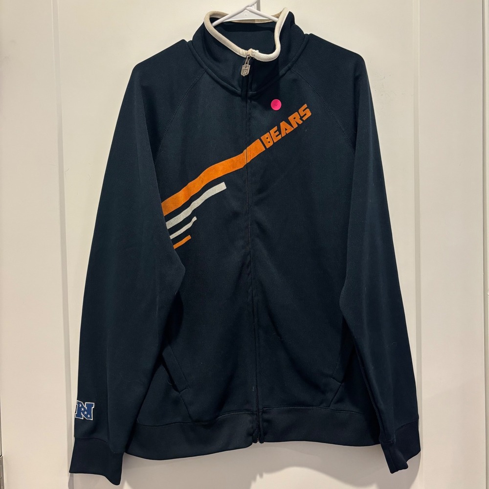 Vintage NFL Pro Line Chicago‎ Bears Track Jacket Mens XL Navy Blue Full Zip